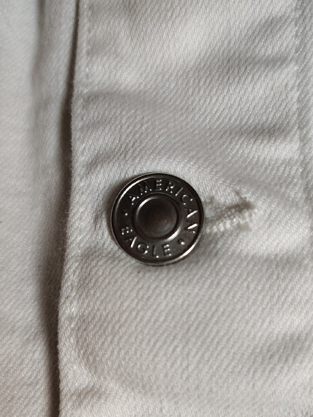 American Eagle Outfitters White Button-Front Denim Mini Skirt - Picture 3 of 5